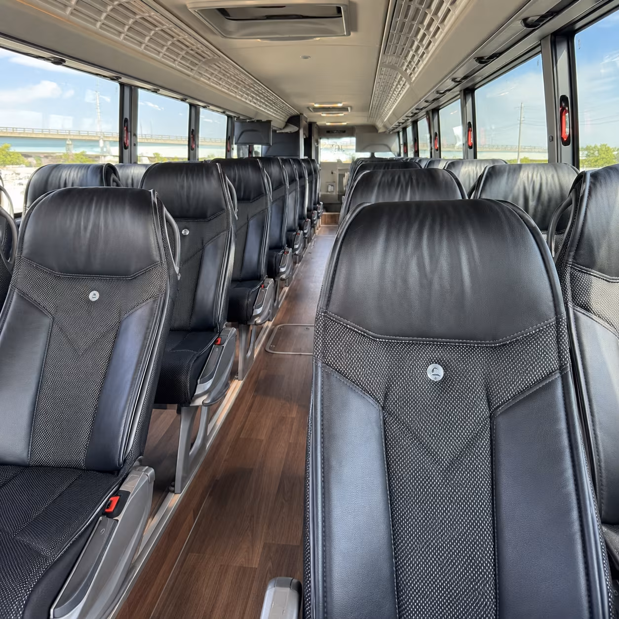 downey charter bus interior