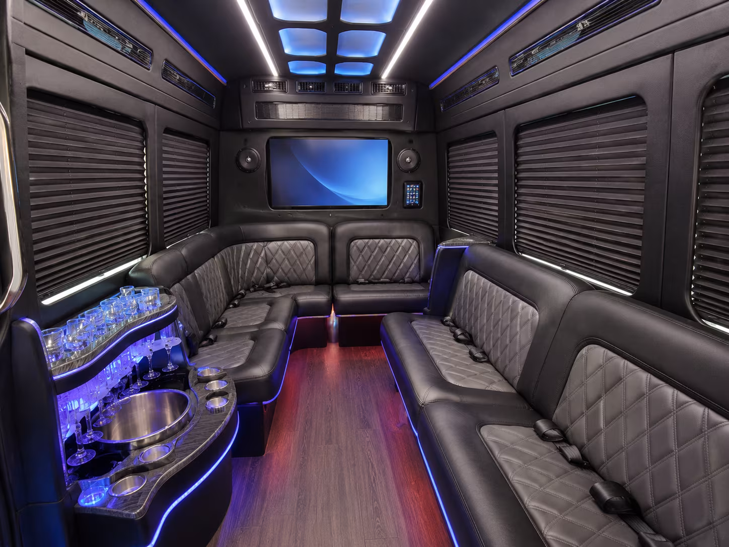 downey party bus interior